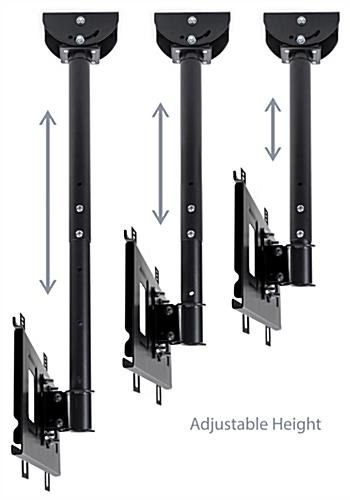 Hanging TV Mount, Fits 36 to 65-Inch Monitors, Height-Adjustable, Rotating - Black - Image 3