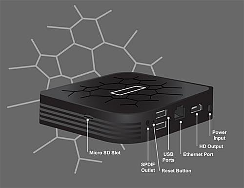 HD Media Player for Digital Signs w/ Android 9.0 OS, Wireless Connectivity - Black - Image 2