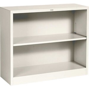 HON 2-Shelf Metal Bookcase, 34-1/2"W x 29"H x 12-5/8"D, Putty