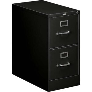 HON 310 Series Vertical 2-Drawer File Cabinet, 15"W x 29"H x 26-1/2"D, Black