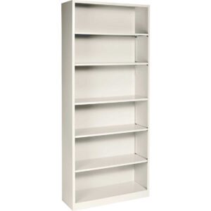 HON 6-Shelf Metal Bookcase, 34-1/2"W x 81-1/8"H x 12-5/8"D, Putty