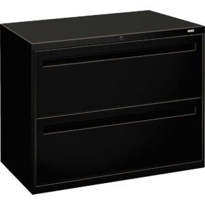 HON Brigade 700 Series Lateral 2-Drawer File Cabinet, Letter/Legal, 36"W x 18"D x 28"H, Black