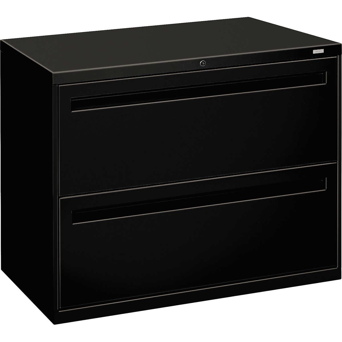 HON Brigade 700 Series Lateral 2-Drawer File Cabinet, Letter/Legal, 36"W x 18"D x 28"H, Black