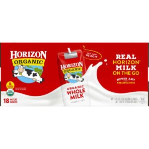Horizon Organic Whole Milk, 8 fl oz, 18 ct