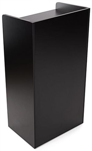 Hostess Station with 4 Hidden Wheels, Adjustable Shelf - Black