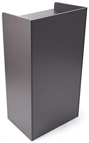 Hostess Station with 4 Hidden Wheels, Adjustable Shelf, CARB Certified - Gray