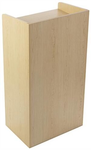 Hostess Station with 4 Hidden Wheels, Adjustable Shelf - Maple