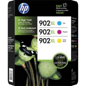 HP 902XL Ink Cartridge, High Yield, Cyan/Magenta/Yellow, 3 pk