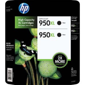 HP 950XL Ink Cartridge, High Yield, Black, 2 pk