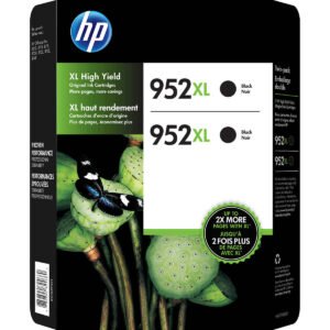 HP 952XL Ink Cartridge, High Yield, Black, 2 pk