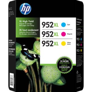 HP 952XL Ink Cartridge, High Yield, Cyan/Magenta/Yellow, 3 pk