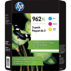 HP 962XL Ink Cartridge, High Yield, Cyan/Magenta/Yellow, 3 pk