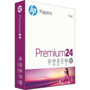 HP Premium24 Multipurpose Paper, 98 Bright, 24 lb, Ultra White, 8-1/2" x 11", 1 Ream, 500 Sheets
