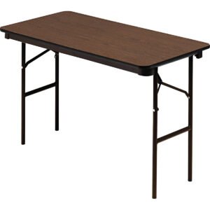 Iceberg Economy Wood Folding Table, 48"L x 24"W x 29"H, Walnut