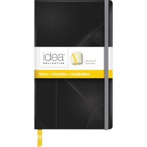 Idea Collective Journal, Wide Ruled, Black Cover, 8-1/4" x 5", 120 Sheets
