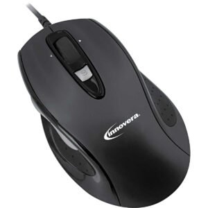 Innovera Full-Size Wired Optical Mouse, USB, Black