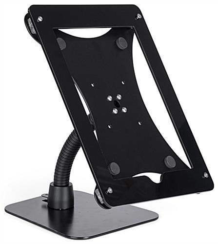 iPad 12.9” Counter Stand, Acrylic Enclosure, Gooseneck Arm - Black - Image 2