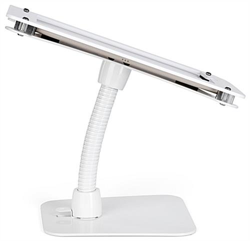 iPad 12.9” Counter Stand, Acrylic Enclosure, Gooseneck Arm - White - Image 2