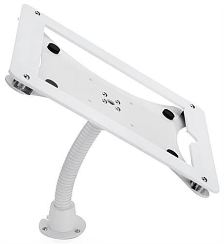 iPad 12.9” Counter Stand, Acrylic Enclosure, Gooseneck Arm - White - Image 3