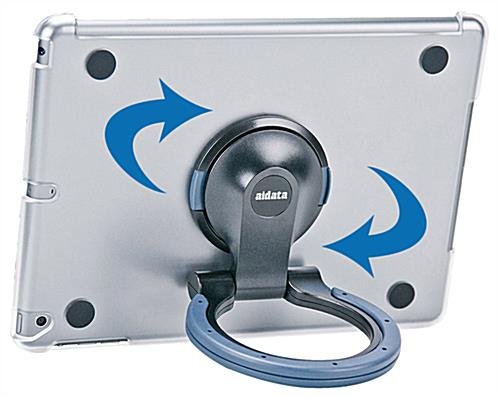 iPad Air Stand for Wall Mount or Desktop Use, Rotating - Clear with Gray Ring - Image 2