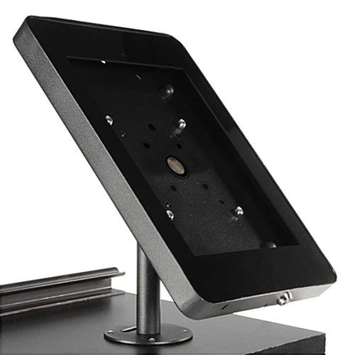iPad Counter Mount w/ Locking Enclosure, Home Button Covered - Black - Image 4