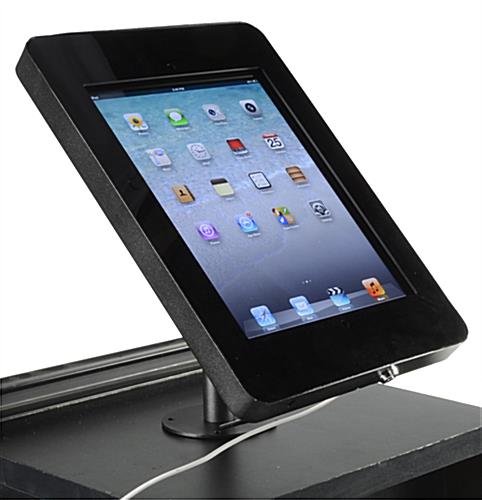 iPad Counter Mount w/ Locking Enclosure, Home Button Covered - Black