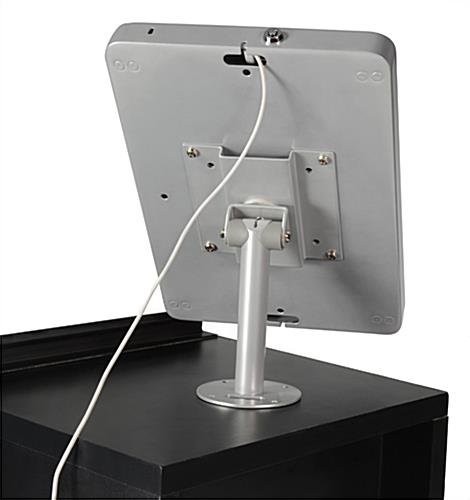 iPad Counter Mount w/ Locking Enclosure, Home Button Covered - Silver - Image 3