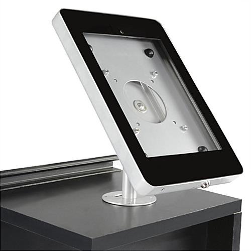 iPad Counter Mount w/ Locking Enclosure, Home Button Covered - Silver