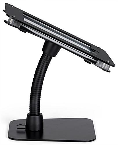 iPad Counter Stand, Acrylic Enclosure, Gooseneck Arm - Black - Image 3