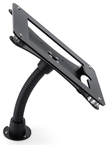 iPad Counter Stand, Acrylic Enclosure, Gooseneck Arm - Black - Image 4