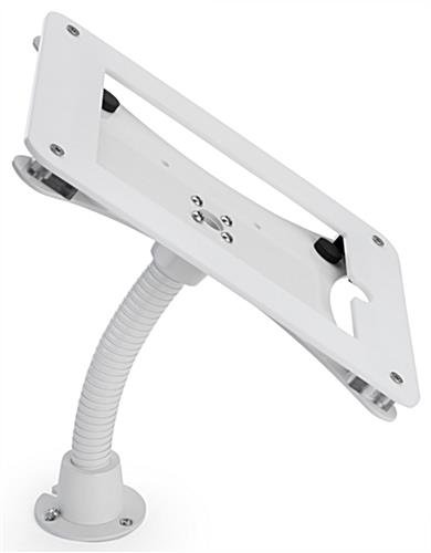 iPad Counter Stand, Acrylic Enclosure, Gooseneck Arm - White - Image 4