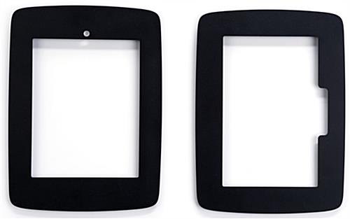 iPad Counter Stand w/ Flip Screen Share, Locked Enclosure, Hidden Home Button - Black - Image 4