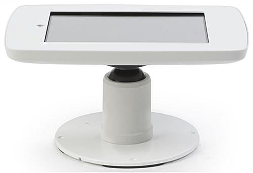 iPad Counter Stand w/ Flip Screen Share, Locked Enclosure, Hidden Home Button - White - Image 3