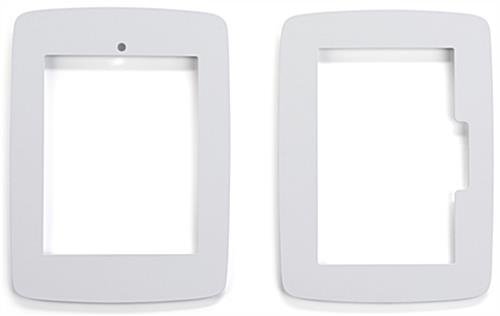 iPad Counter Stand w/ Flip Screen Share, Locked Enclosure, Hidden Home Button - White - Image 4