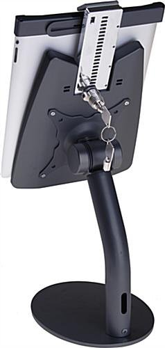 iPad Counter Stand w/ Optional Locking Enclosure, Tilting Bracket - Black - Image 4