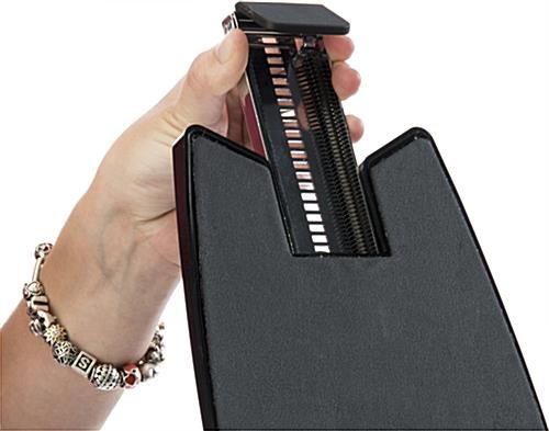 iPad Counter Stand w/ Optional Locking Enclosure, Tilting Bracket - Black - Image 5