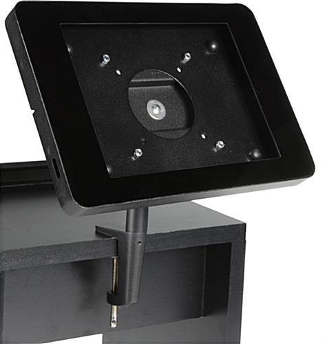 iPad Desk Clamp w/ Locking Enclosure, Clamp, Adjustable Bracket - Black - Image 2