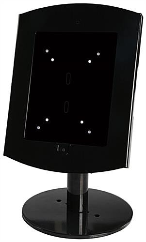 iPad Desktop Stand, Locking Enclosure w/ Exposed Home, CC Reader Compatible, Black - Image 3