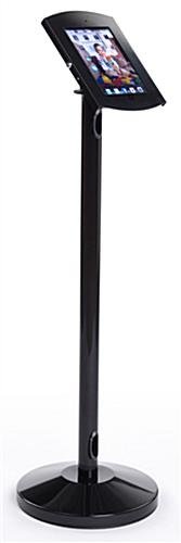 iPad Floor Stand, Locking Enclosure w/ Exposed Home, CC Reader Compatible - Black - Image 2