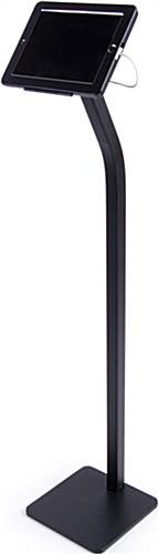 iPad Floor Stand, Locking Enclosure w/ Exposed Home, Integrated Charging – Black - Image 2