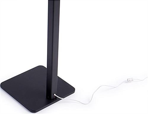 iPad Floor Stand, Locking Enclosure w/ Exposed Home, Integrated Charging – Black - Image 3