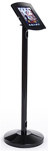 iPad Floor Stand, Locking Enclosure w/ Hidden Home, CC Reader Compatible - Black - Image 3