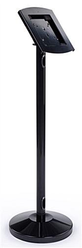 iPad Floor Stand, Locking Enclosure w/ Hidden Home, CC Reader Compatible - Black
