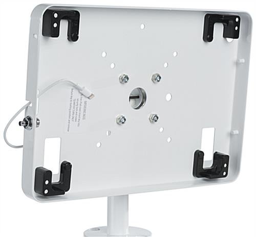 iPad Floor Stand w/ 3 Acrylic Tabletops, Integrated Power Supply, Locking - Silver - Image 5