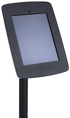 iPad Floor Stand w/ Locked Enclosure, Rotating & Tilting Bracket - Black - Image 4
