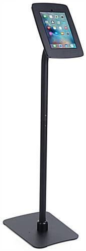 iPad Floor Stand w/ Locked Enclosure, Rotating & Tilting Bracket - Black