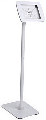 iPad Floor Stand w/ Locked Enclosure, Rotating & Tilting Bracket - White - Image 2