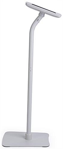 iPad Floor Stand w/ Locked Enclosure, Rotating & Tilting Bracket - White - Image 3