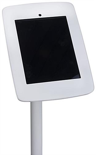 iPad Floor Stand w/ Locked Enclosure, Rotating & Tilting Bracket - White - Image 4