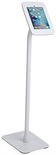 iPad Floor Stand w/ Locked Enclosure, Rotating & Tilting Bracket - White